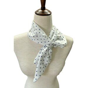 Vintage Mod Polka Dot Scarf Asymmetric Loop Nautical Classic Spring Retro Modest